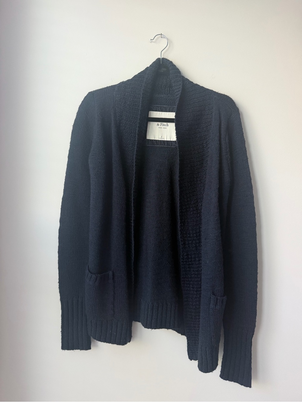 Abercrombie & Fitch Men's Navy Shawl-Collar Cardigan Sweater